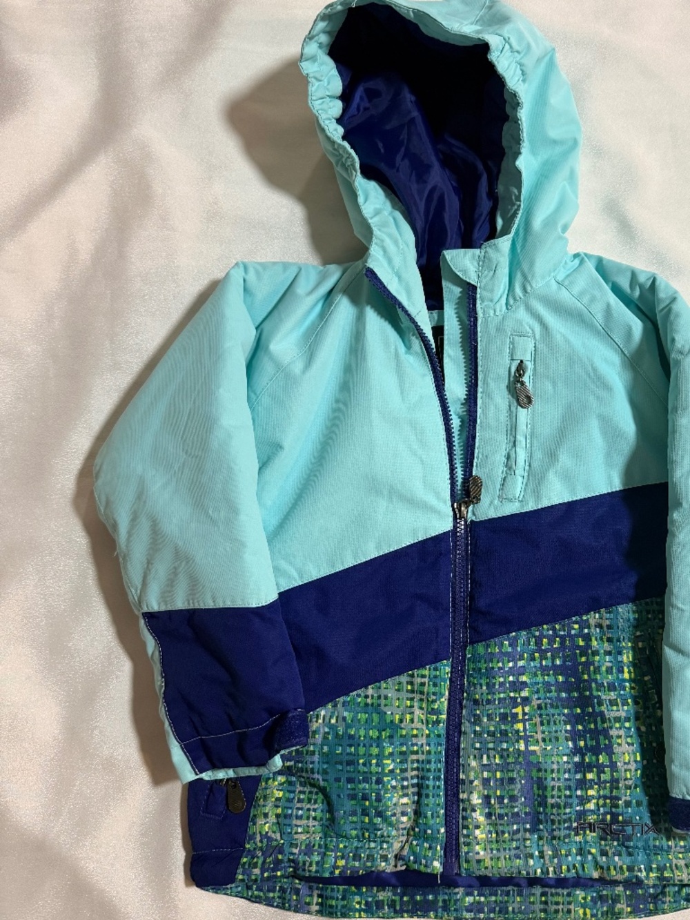 Arctix Girls 5T Insulated Winter Ski Jacket Hooded Blue Aqua